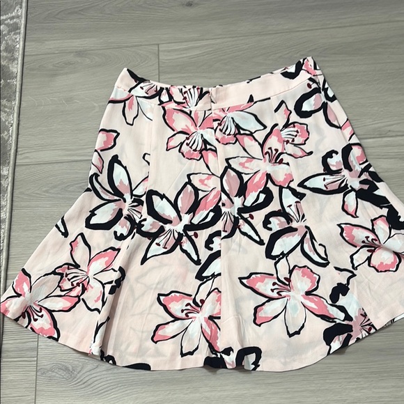Kate Spade Pink and Black Floral A-Line Skirt - Picture 5 of 6